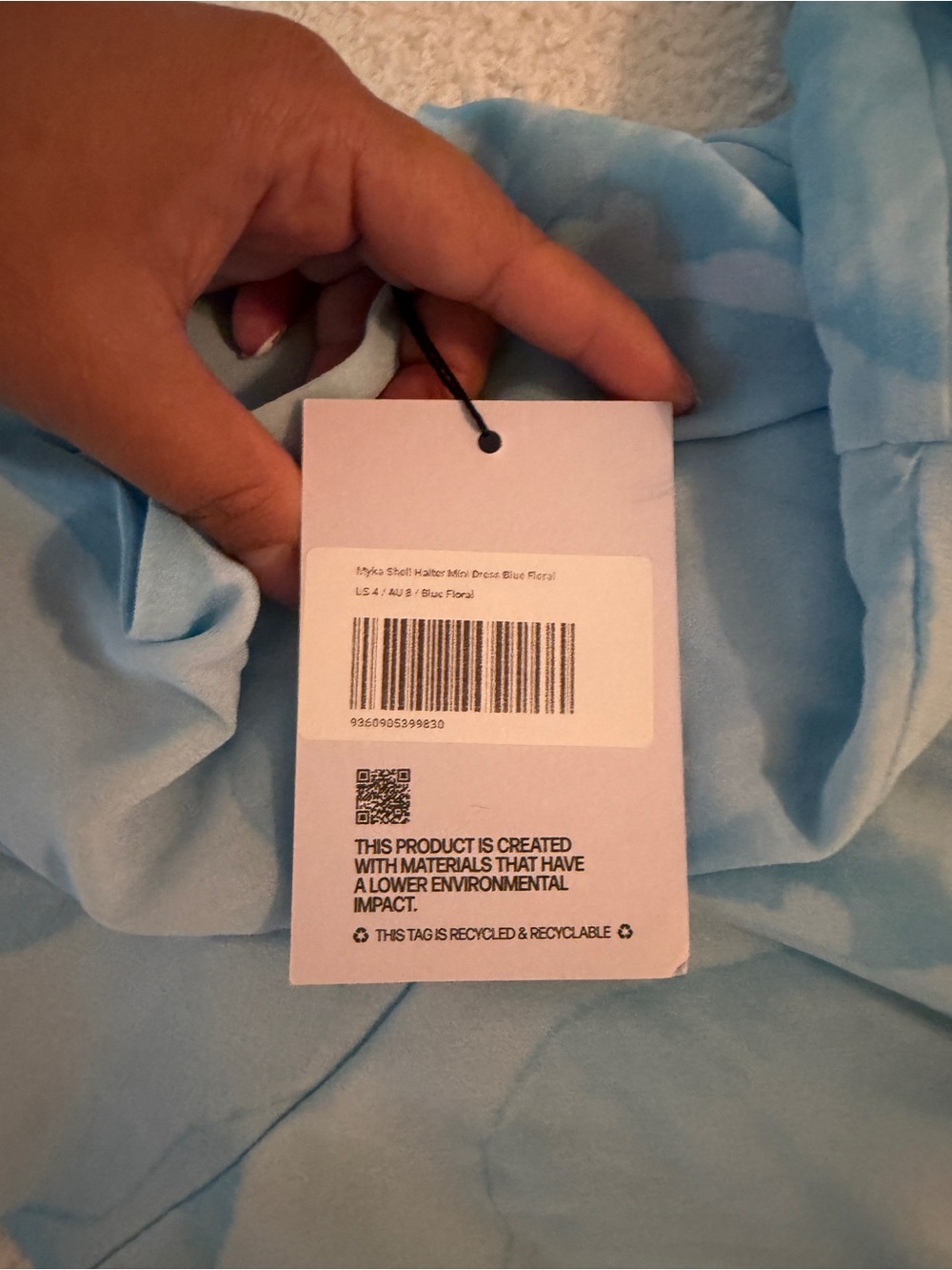 Princess Polly Sky Blue Halter Floral Mini Dress - Picture 4 of 6